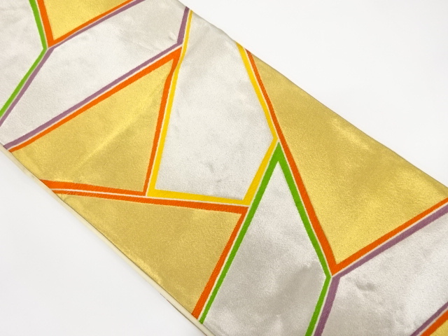 アンティーク　変わり石畳模様織出し袋帯（着用可）